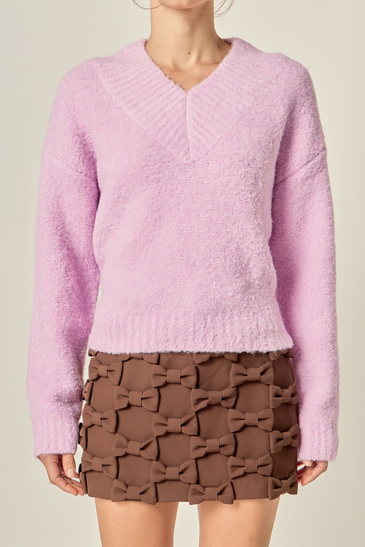 ENGLISH FACTORY - V Neck Knit Top - SWEATERS & KNITS available at Objectrare