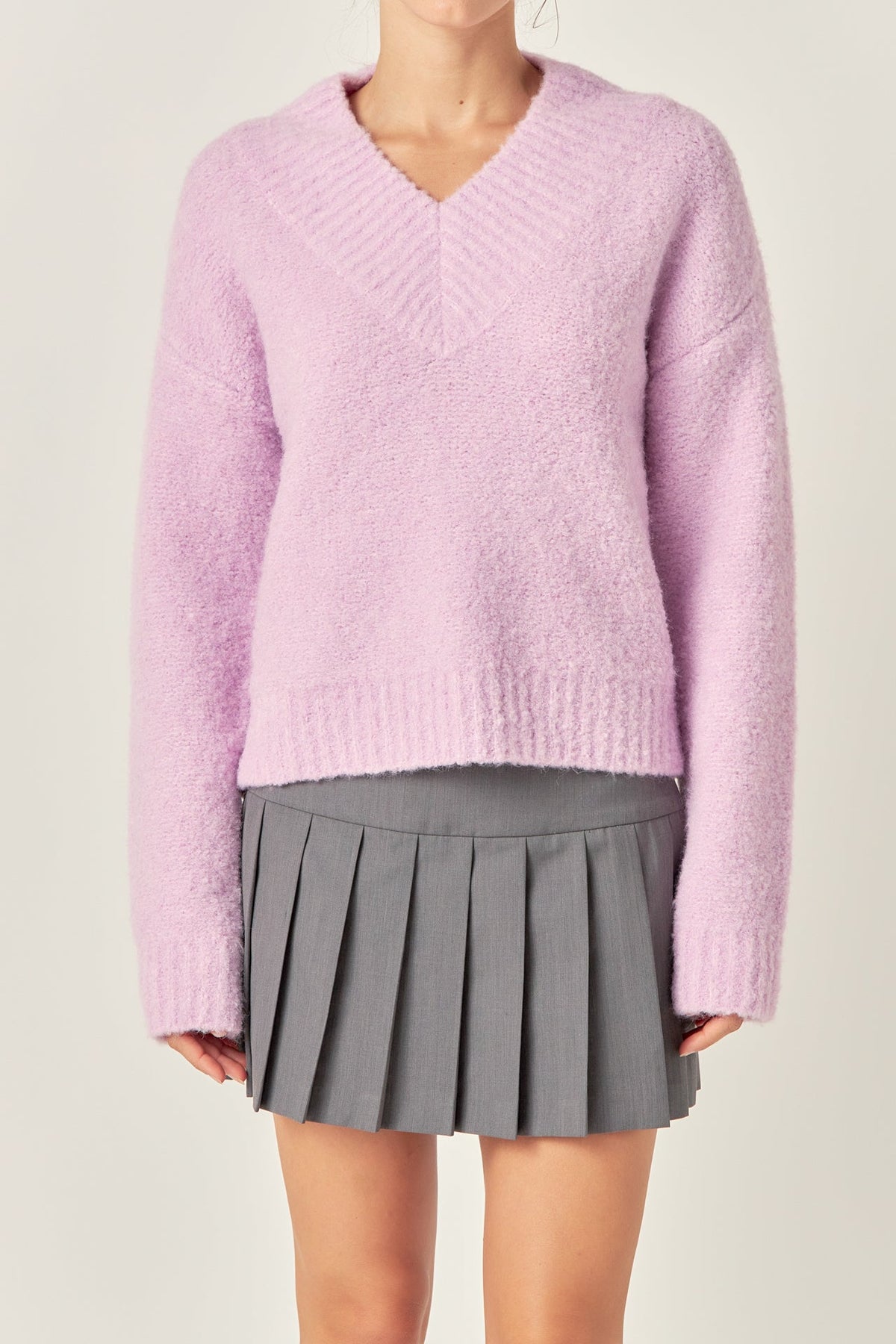 ENGLISH FACTORY - V Neck Knit Top - SWEATERS & KNITS available at Objectrare