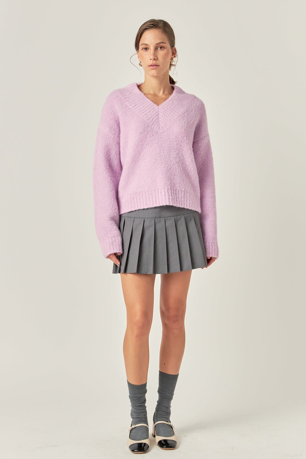 ENGLISH FACTORY - V Neck Knit Top - SWEATERS & KNITS available at Objectrare