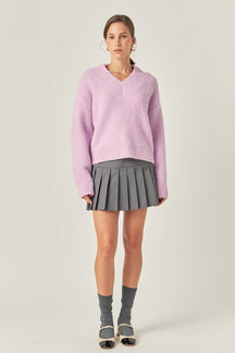 ENGLISH FACTORY - V Neck Knit Top - SWEATERS & KNITS available at Objectrare