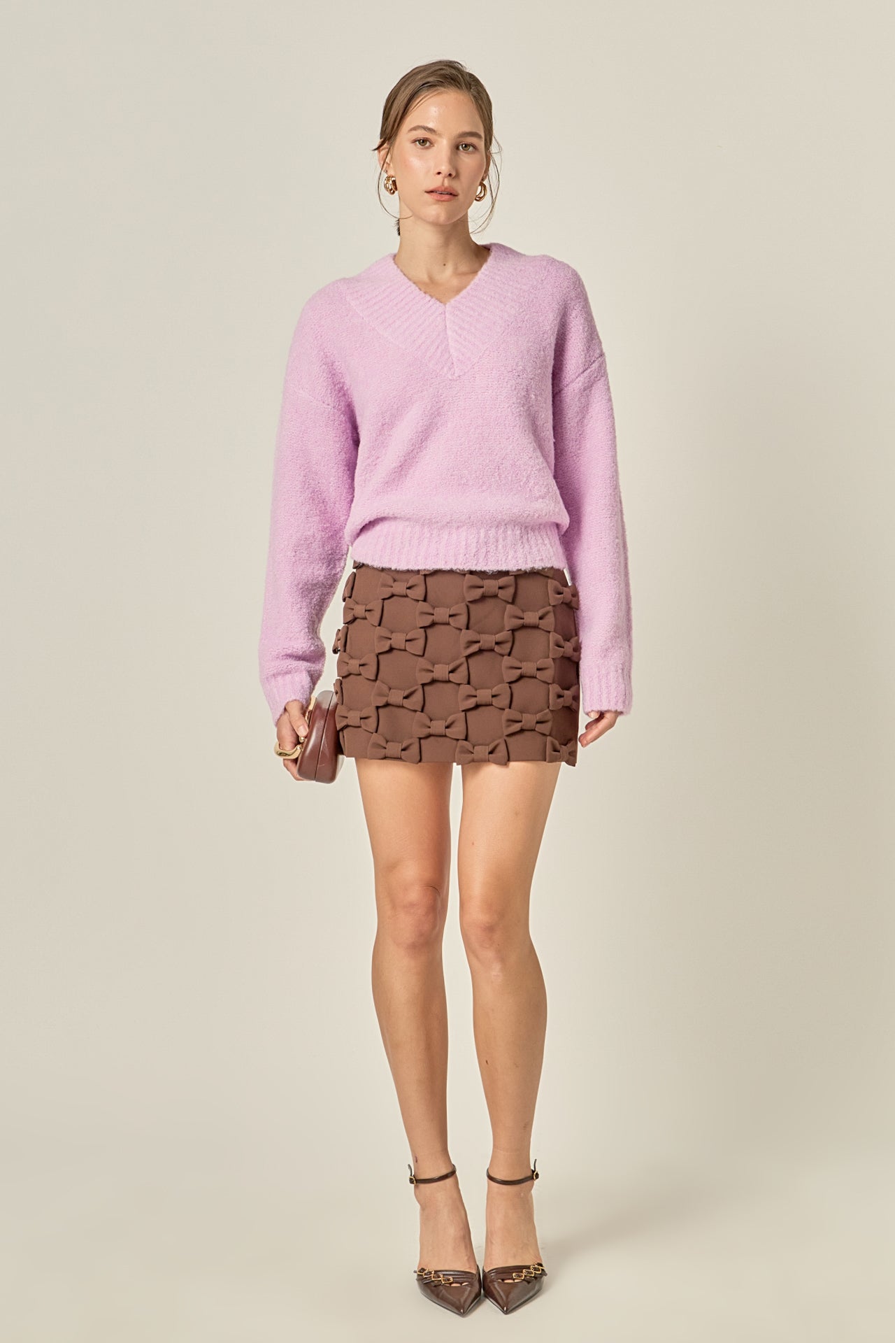 ENGLISH FACTORY - V Neck Knit Top - SWEATERS & KNITS available at Objectrare