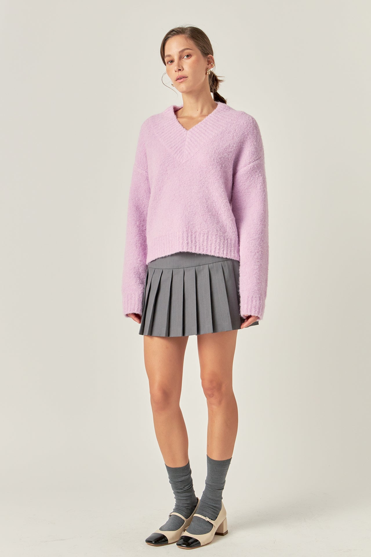 ENGLISH FACTORY - V Neck Knit Top - SWEATERS & KNITS available at Objectrare