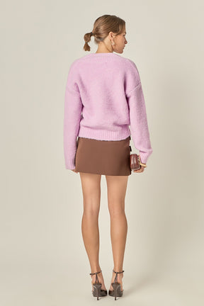 ENGLISH FACTORY - V Neck Knit Top - SWEATERS & KNITS available at Objectrare