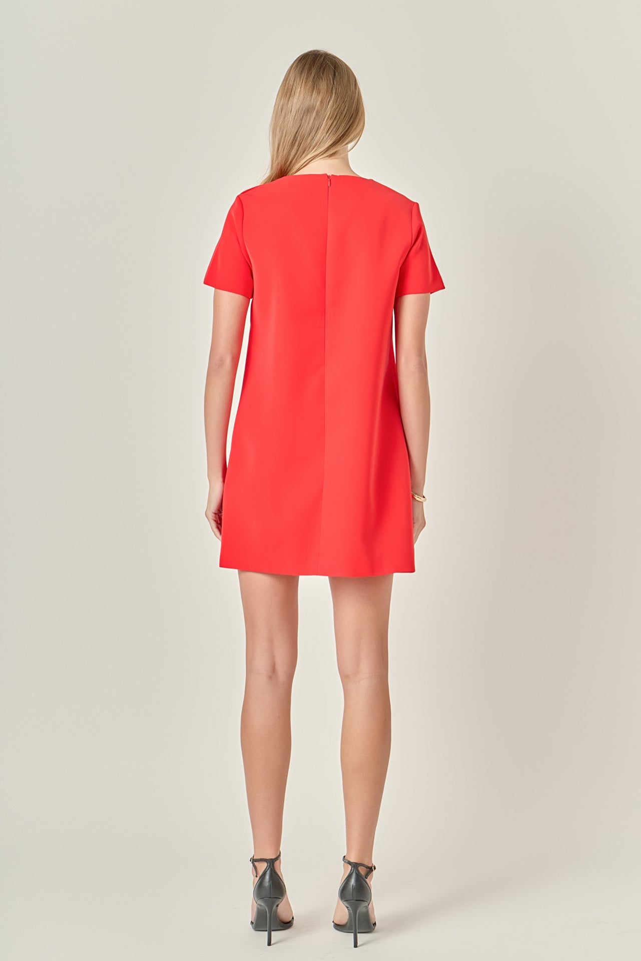 ENGLISH FACTORY - Gold Button Pointed Mini Dress - DRESSES available at Objectrare