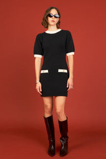 ENGLISH FACTORY - Contrast Rib Detailed Mini Dress - DRESSES available at Objectrare