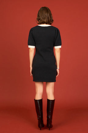 ENGLISH FACTORY - Contrast Rib Detailed Mini Dress - DRESSES available at Objectrare