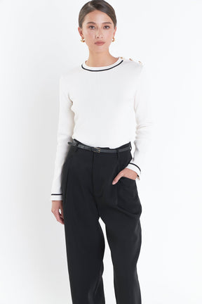 ENGLISH FACTORY - English Factory - Striped Knit Top - TOPS available at Objectrare