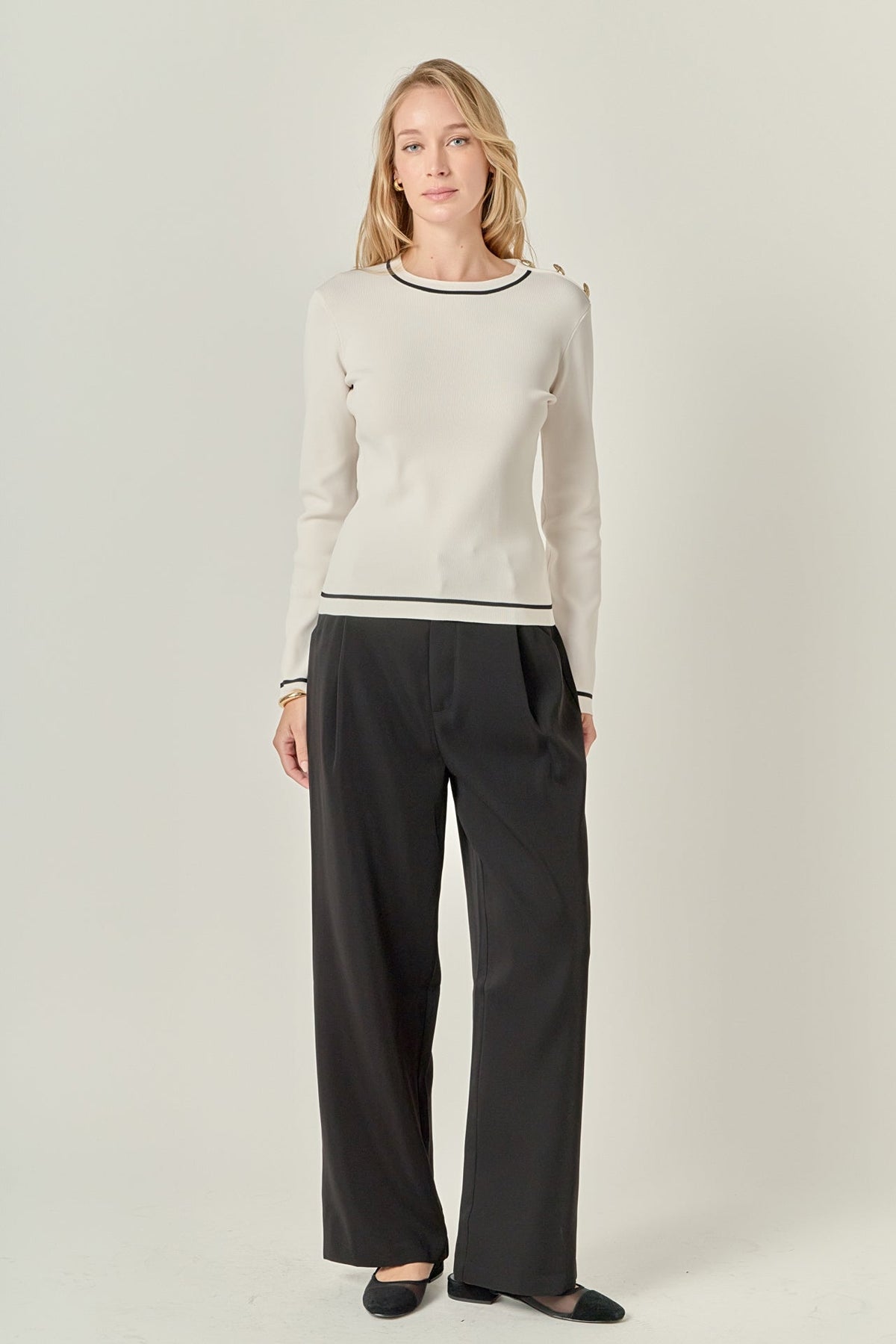 ENGLISH FACTORY - Striped Knit Top - TOPS available at Objectrare