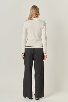 ENGLISH FACTORY - Striped Knit Top - TOPS available at Objectrare