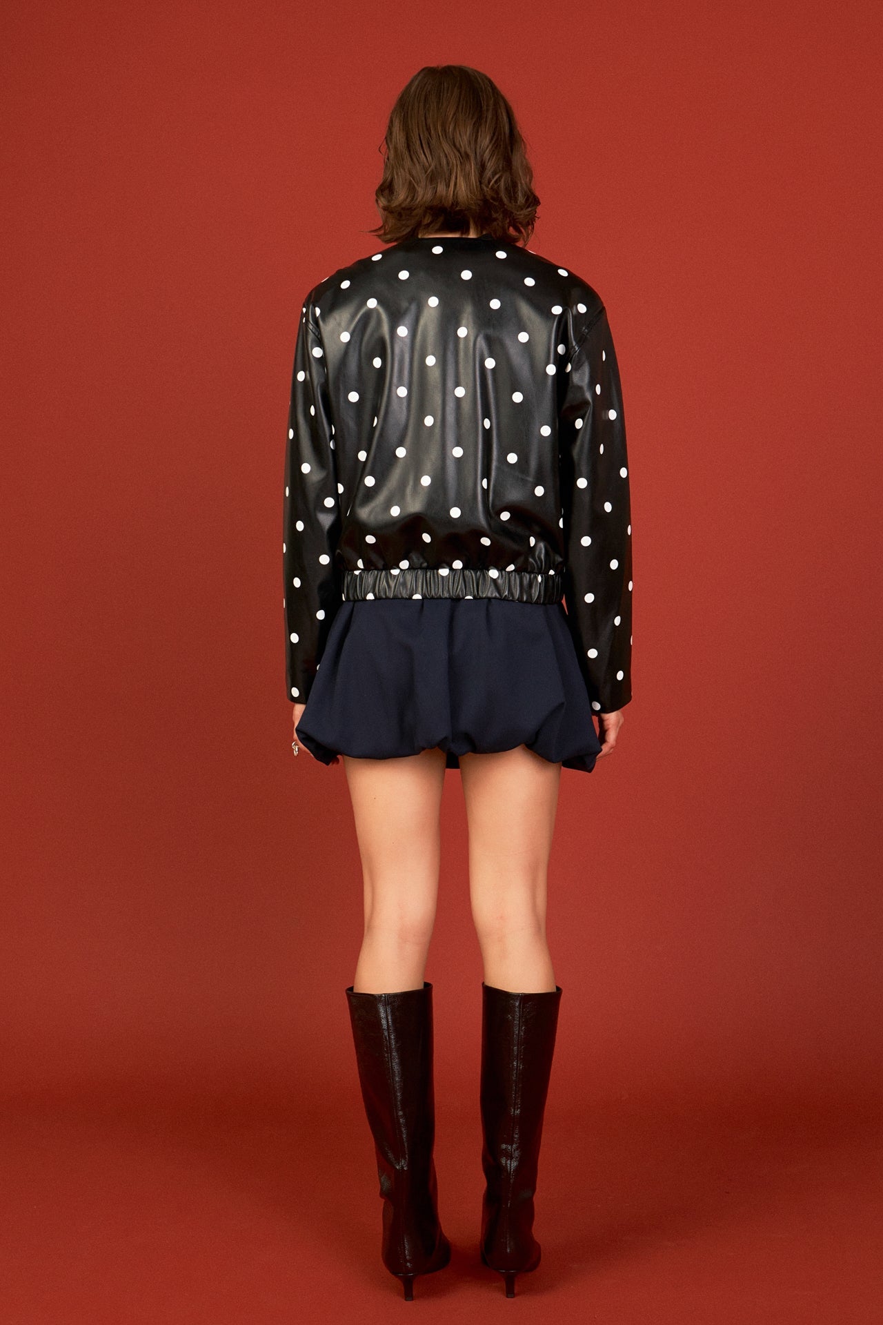 ENGLISH FACTORY - English Factory - Polka Dot Faux Leather Jacket - JACKETS available at Objectrare