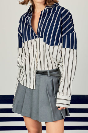 ENGLISH FACTORY - English Factory - Colorblock Stripe Shirt - SHIRTS & BLOUSES available at Objectrare