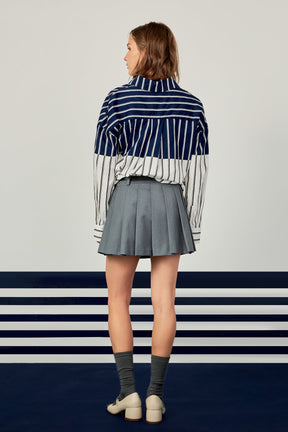 ENGLISH FACTORY - Colorblock Stripe Shirt - TOPS available at Objectrare