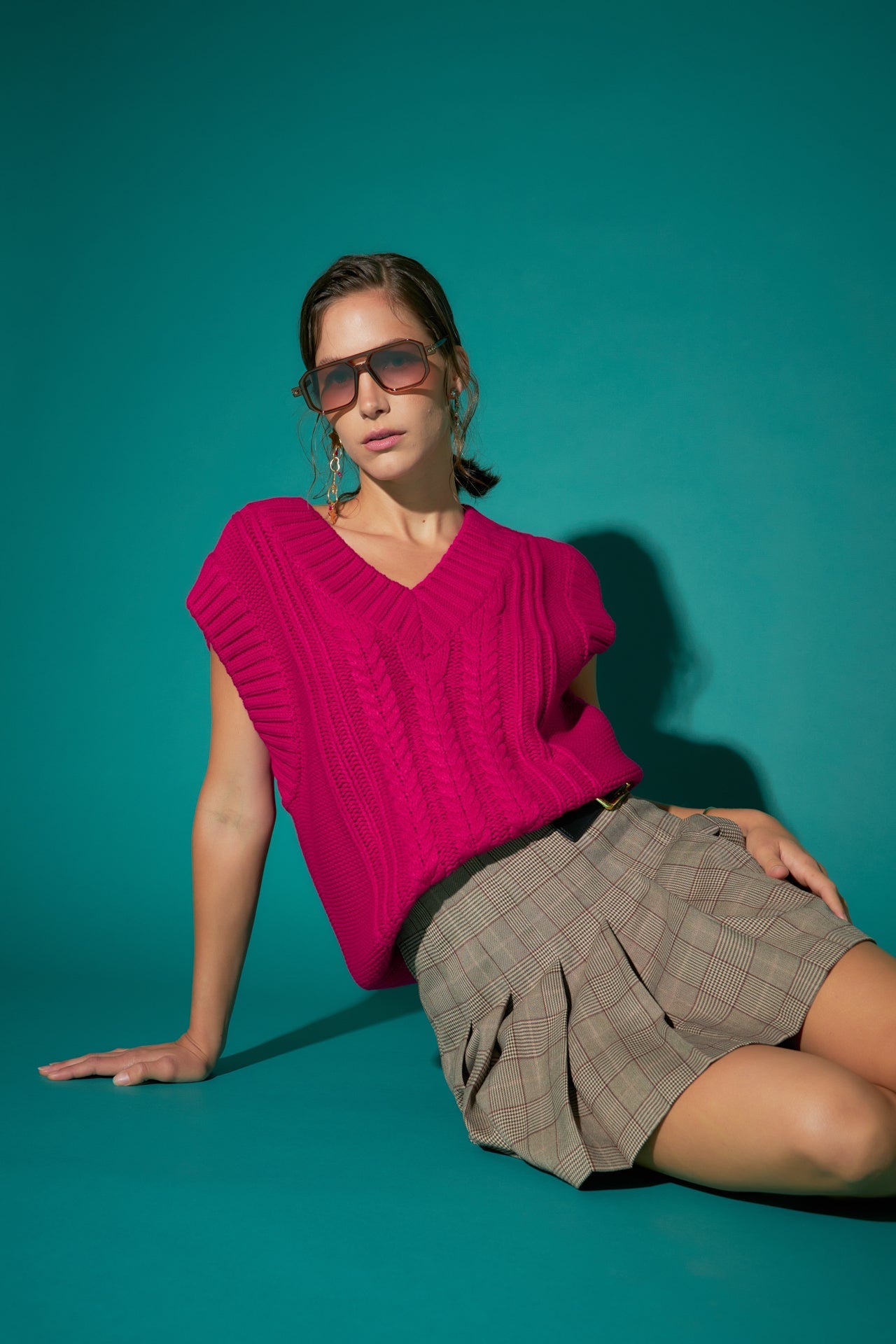 ENGLISH FACTORY - Cable Knit Vest - TOPS available at Objectrare