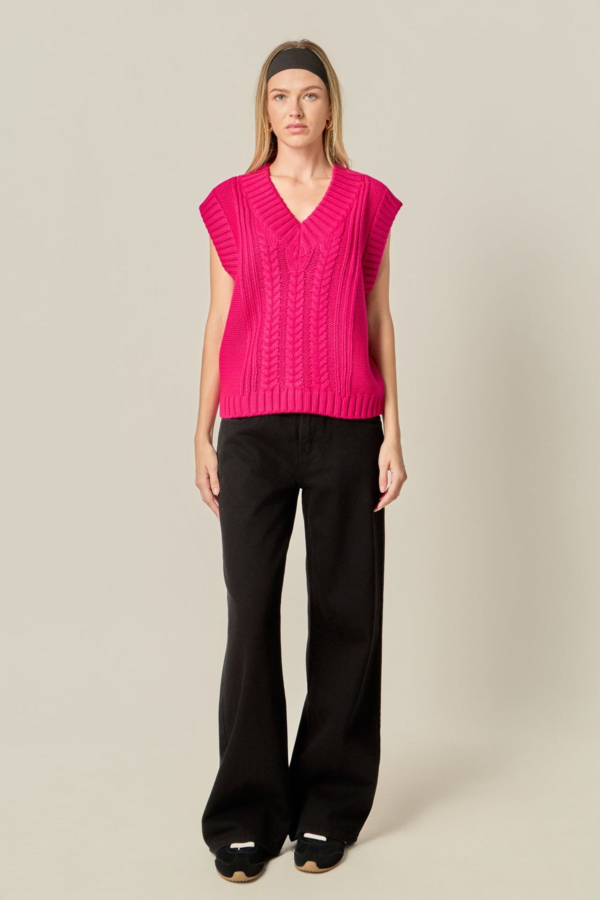 ENGLISH FACTORY - Cable Knit Vest - VESTS available at Objectrare