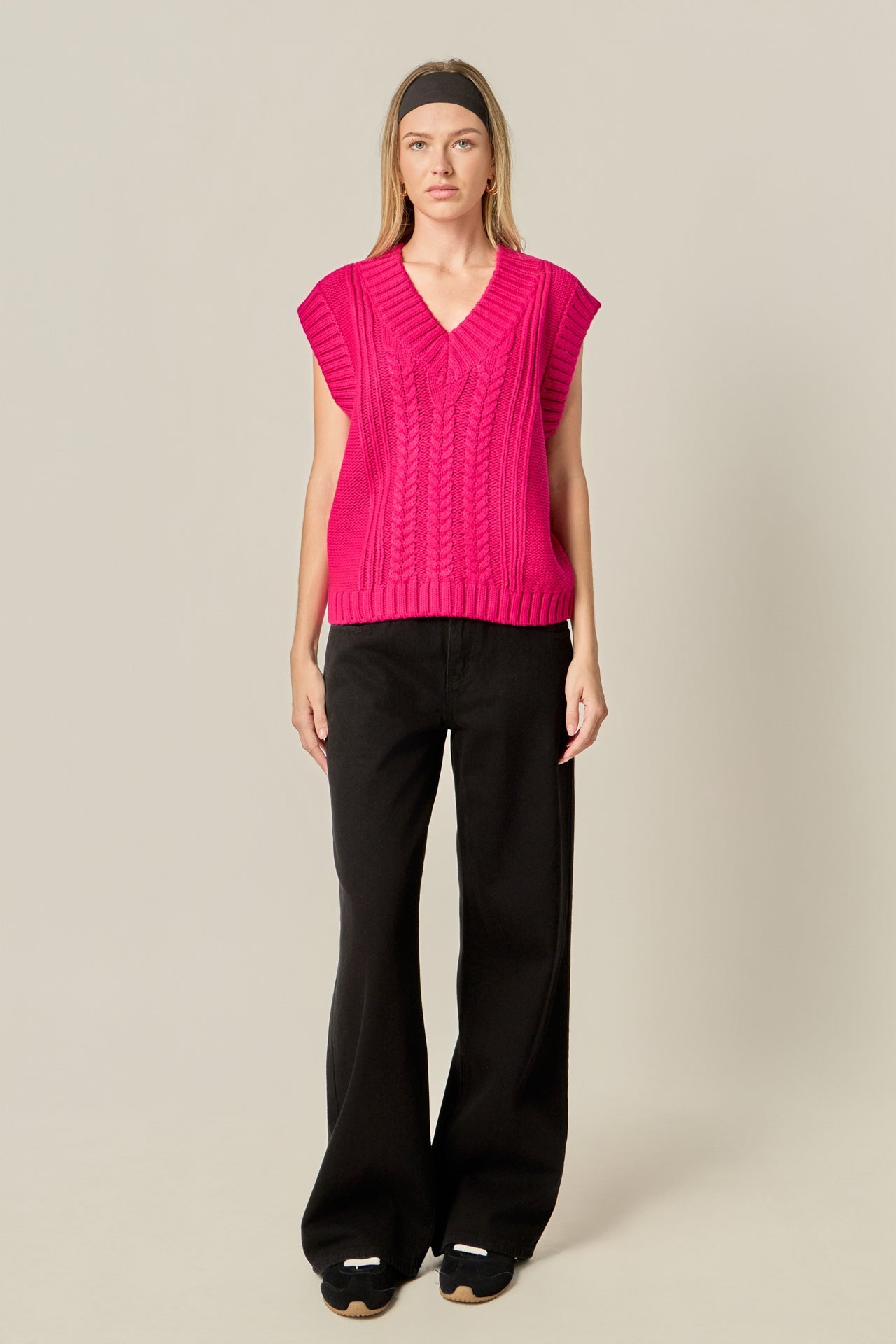 ENGLISH FACTORY - Cable Knit Vest - VESTS available at Objectrare