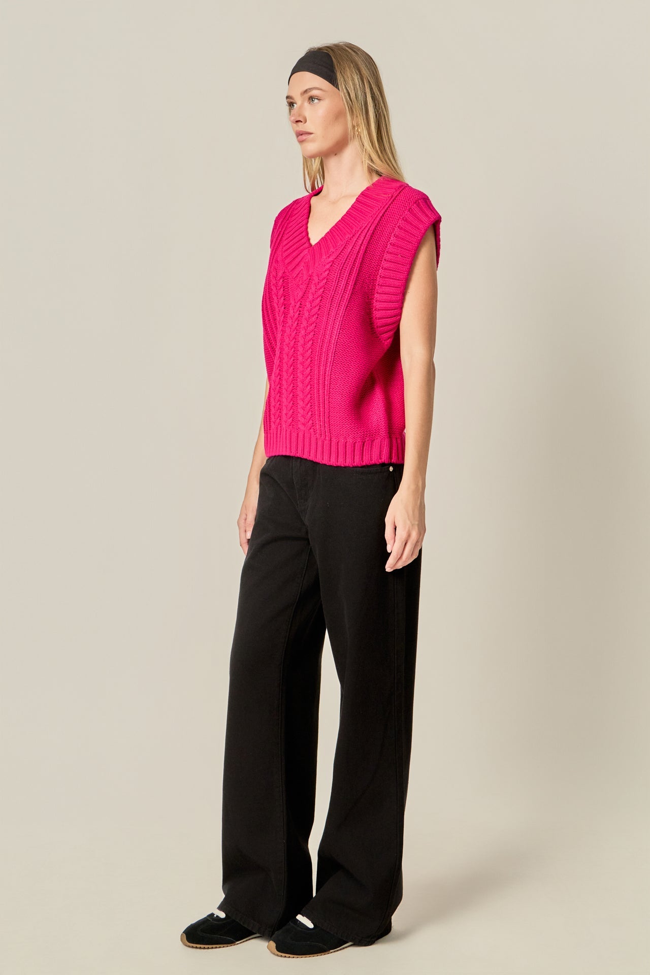 ENGLISH FACTORY - Cable Knit Vest - VESTS available at Objectrare