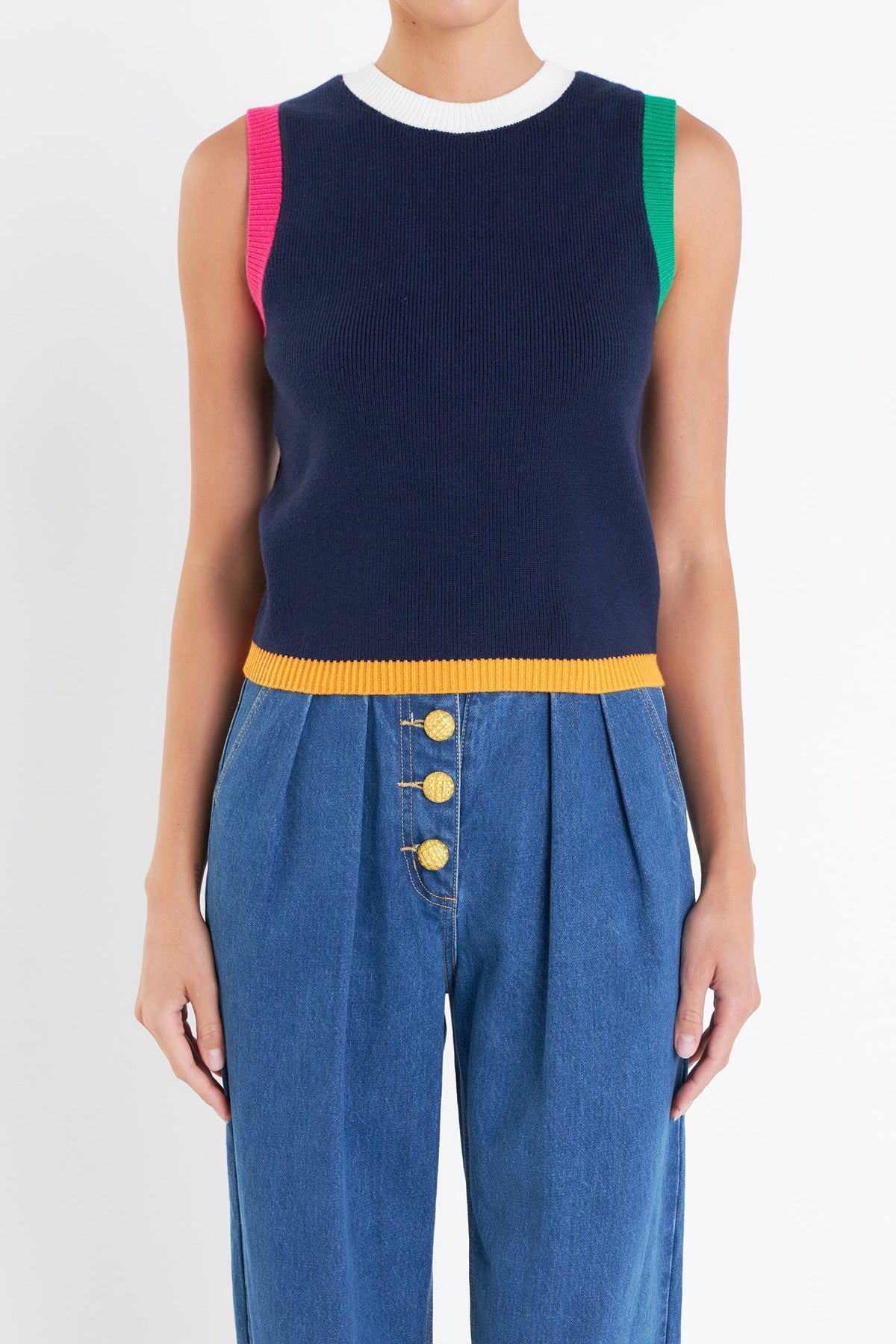 ENGLISH FACTORY - Color Block Vest - TOPS available at Objectrare