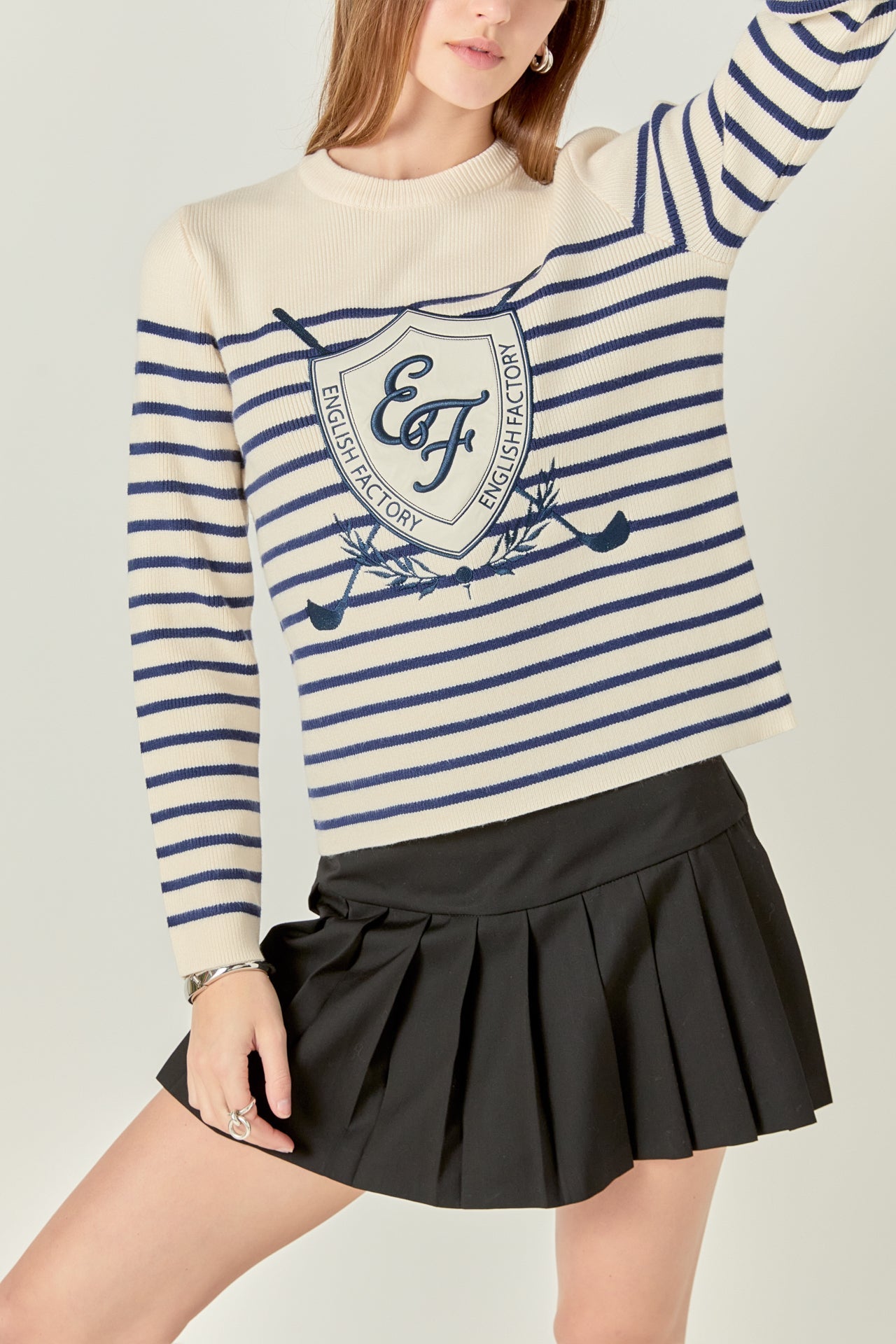 Golf Striped Knit Top