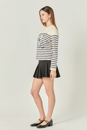 Golf Striped Knit Top