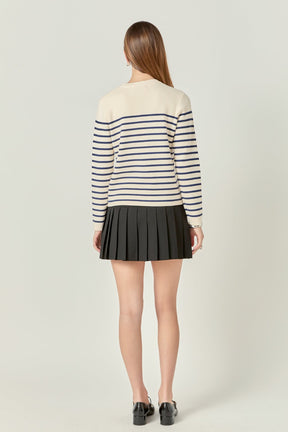 Golf Striped Knit Top