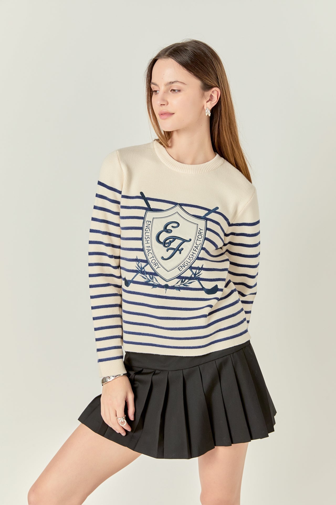 Golf Striped Knit Top