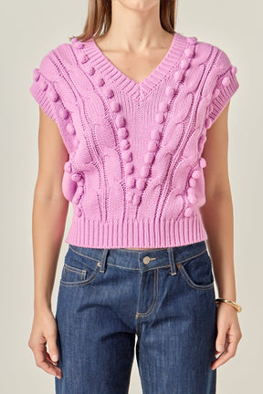 ENGLISH FACTORY - Pom Pom Vest - TOPS available at Objectrare