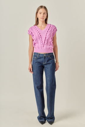 ENGLISH FACTORY - Pom Pom Vest - TOPS available at Objectrare