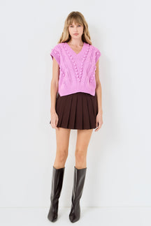 ENGLISH FACTORY - Pom Pom Vest - TOPS available at Objectrare