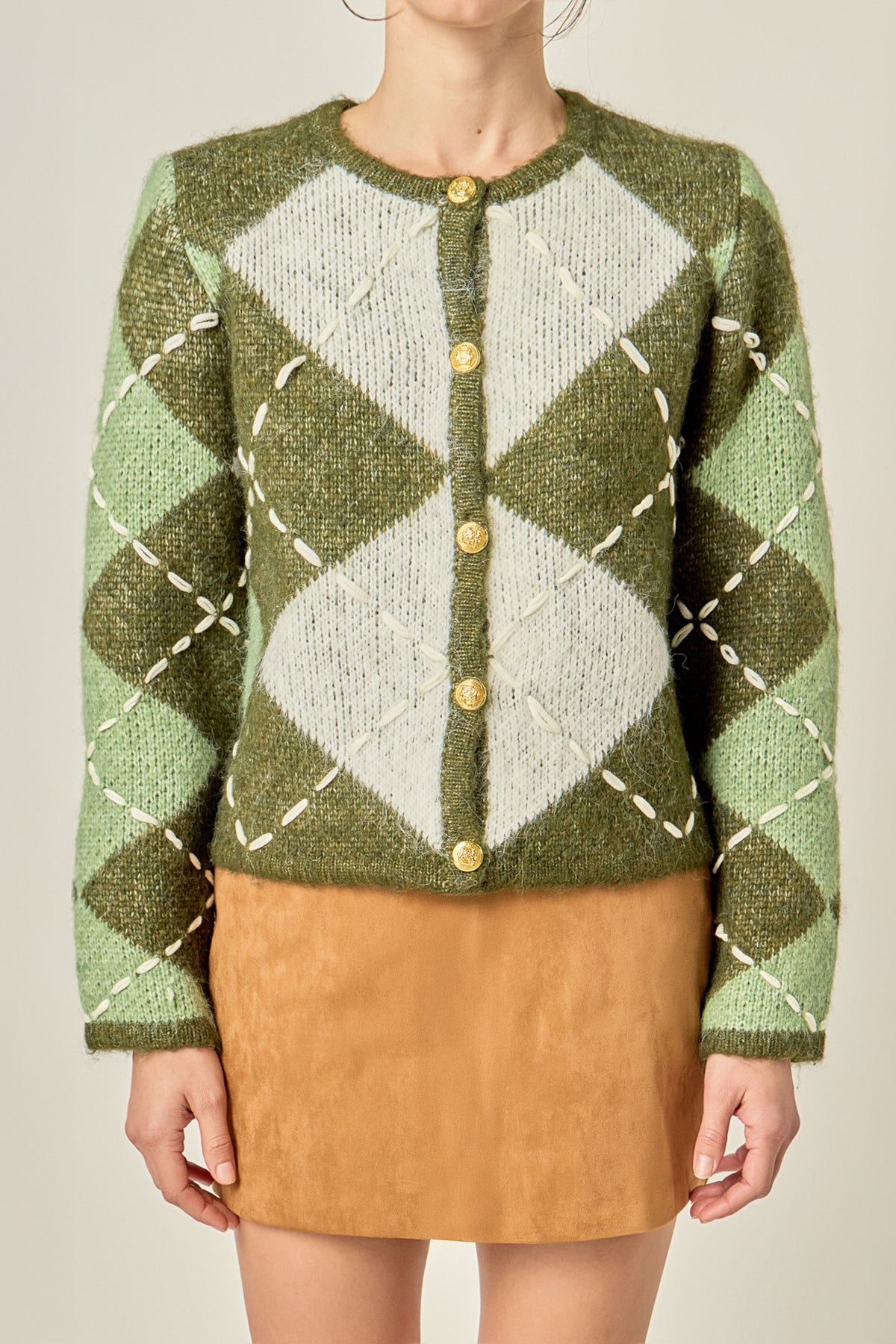 ENGLISH FACTORY - Argyle Cardigan - SWEATERS & KNITS available at Objectrare