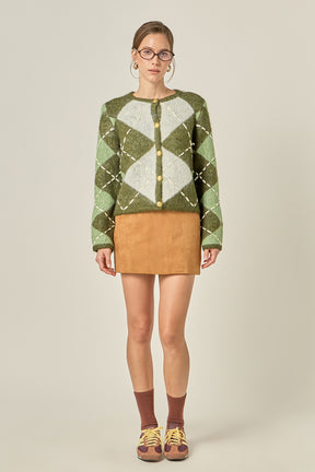 ENGLISH FACTORY - Argyle Cardigan - SWEATERS & KNITS available at Objectrare