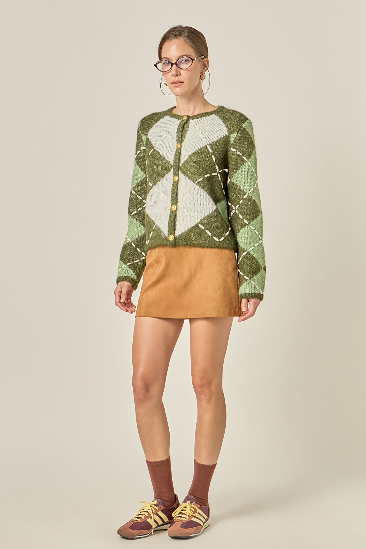 ENGLISH FACTORY - Argyle Cardigan - SWEATERS & KNITS available at Objectrare