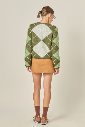 ENGLISH FACTORY - Argyle Cardigan - SWEATERS & KNITS available at Objectrare
