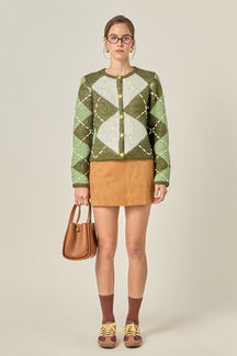 ENGLISH FACTORY - Argyle Cardigan - SWEATERS & KNITS available at Objectrare