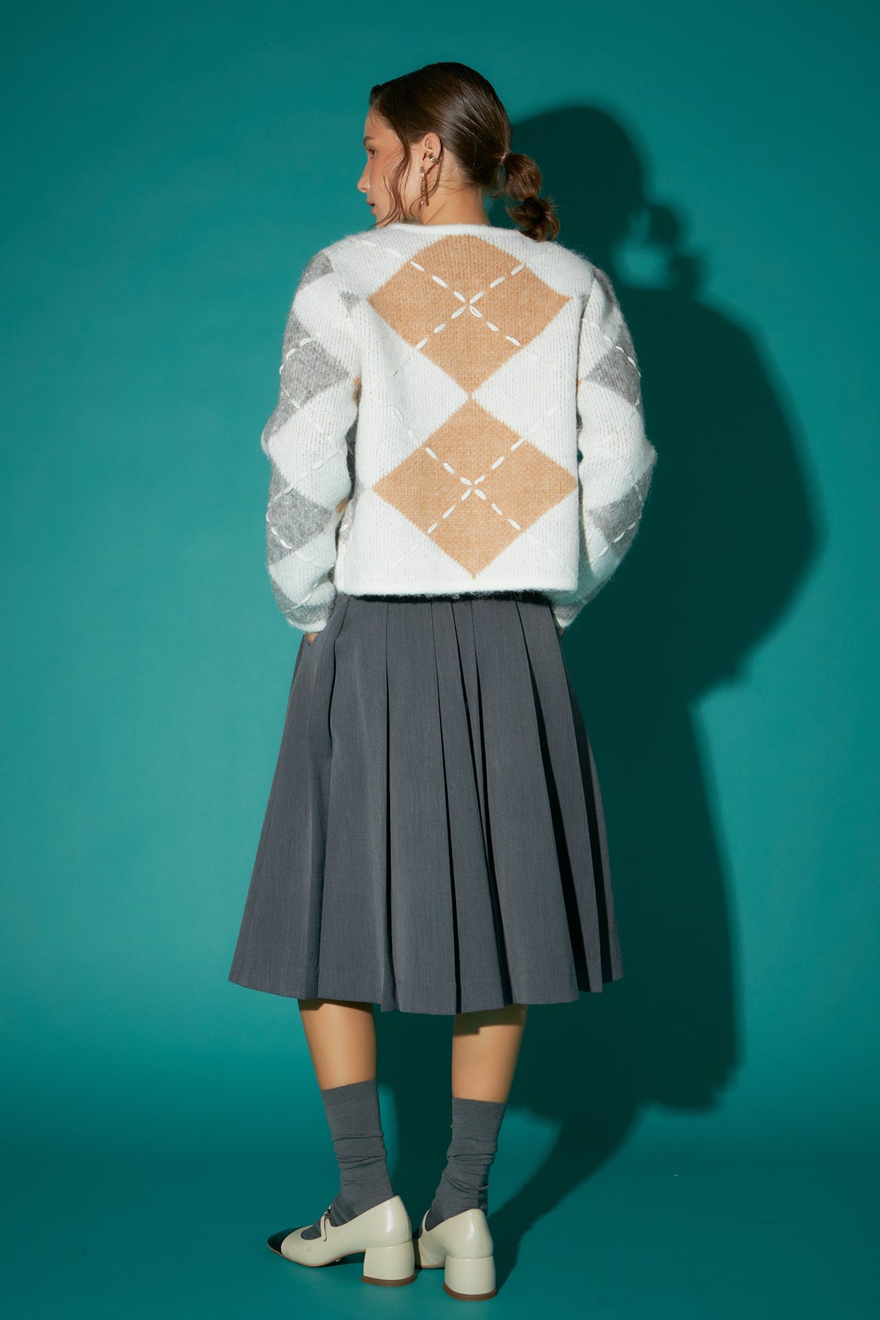 ENGLISH FACTORY - Argyle Cardigan - SWEATERS & KNITS available at Objectrare