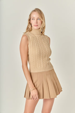 ENGLISH FACTORY - Cable Mock Neck Knit Top - TOPS available at Objectrare
