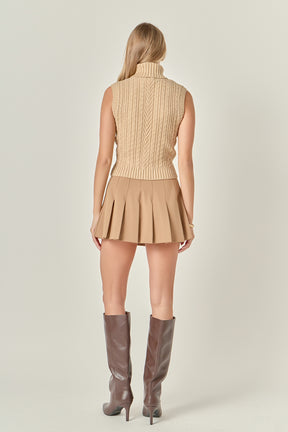 ENGLISH FACTORY - Cable Mock Neck Knit Top - TOPS available at Objectrare