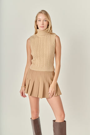 ENGLISH FACTORY - Cable Mock Neck Knit Top - TOPS available at Objectrare