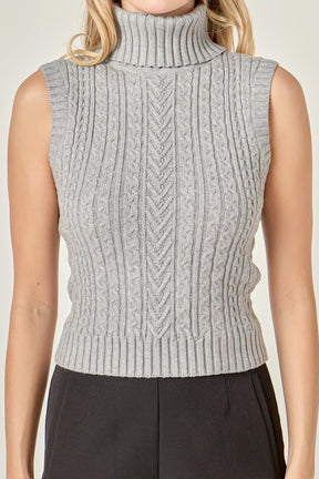 ENGLISH FACTORY - Cable Mock Neck Knit Top - SWEATERS & KNITS available at Objectrare