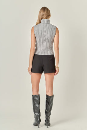 ENGLISH FACTORY - Cable Mock Neck Knit Top - SWEATERS & KNITS available at Objectrare