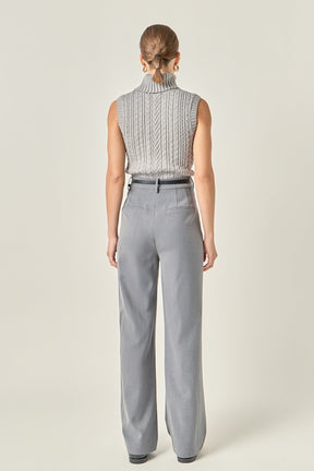 ENGLISH FACTORY - Cable Mock Neck Knit Top - TOPS available at Objectrare
