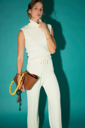 ENGLISH FACTORY - Cable Mock Neck Knit Top - SWEATERS & KNITS available at Objectrare