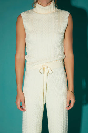 ENGLISH FACTORY - Cable Mock Neck Knit Top - TOPS available at Objectrare