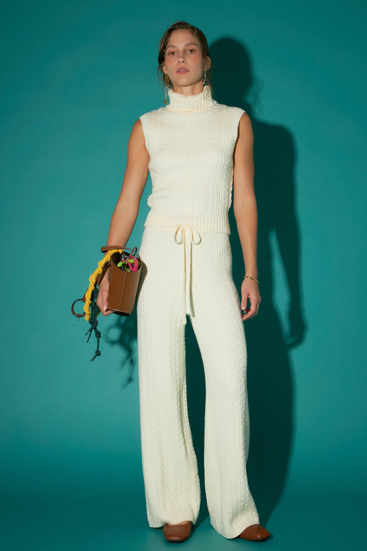 ENGLISH FACTORY - Cable Mock Neck Knit Top - TOPS available at Objectrare