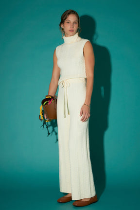 ENGLISH FACTORY - Cable Mock Neck Knit Top - TOPS available at Objectrare