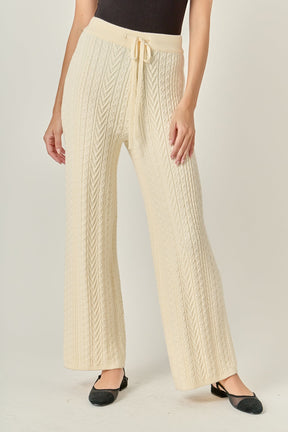 ENGLISH FACTORY - Cable Knit Long Pants - PANTS available at Objectrare
