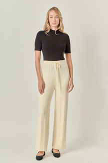 ENGLISH FACTORY - Cable Knit Long Pants - PANTS available at Objectrare