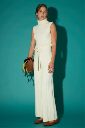 ENGLISH FACTORY - Cable Knit Long Pants - PANTS available at Objectrare