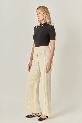 ENGLISH FACTORY - Cable Knit Long Pants - PANTS available at Objectrare