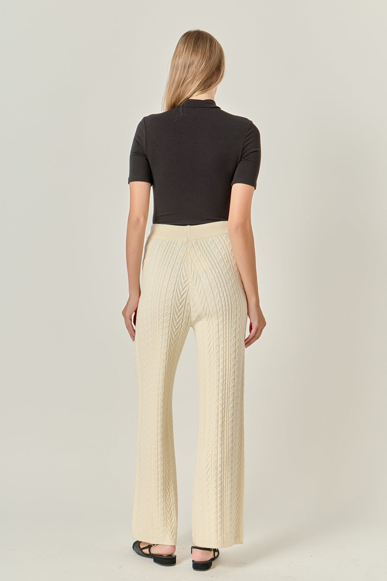 ENGLISH FACTORY - Cable Knit Long Pants - PANTS available at Objectrare