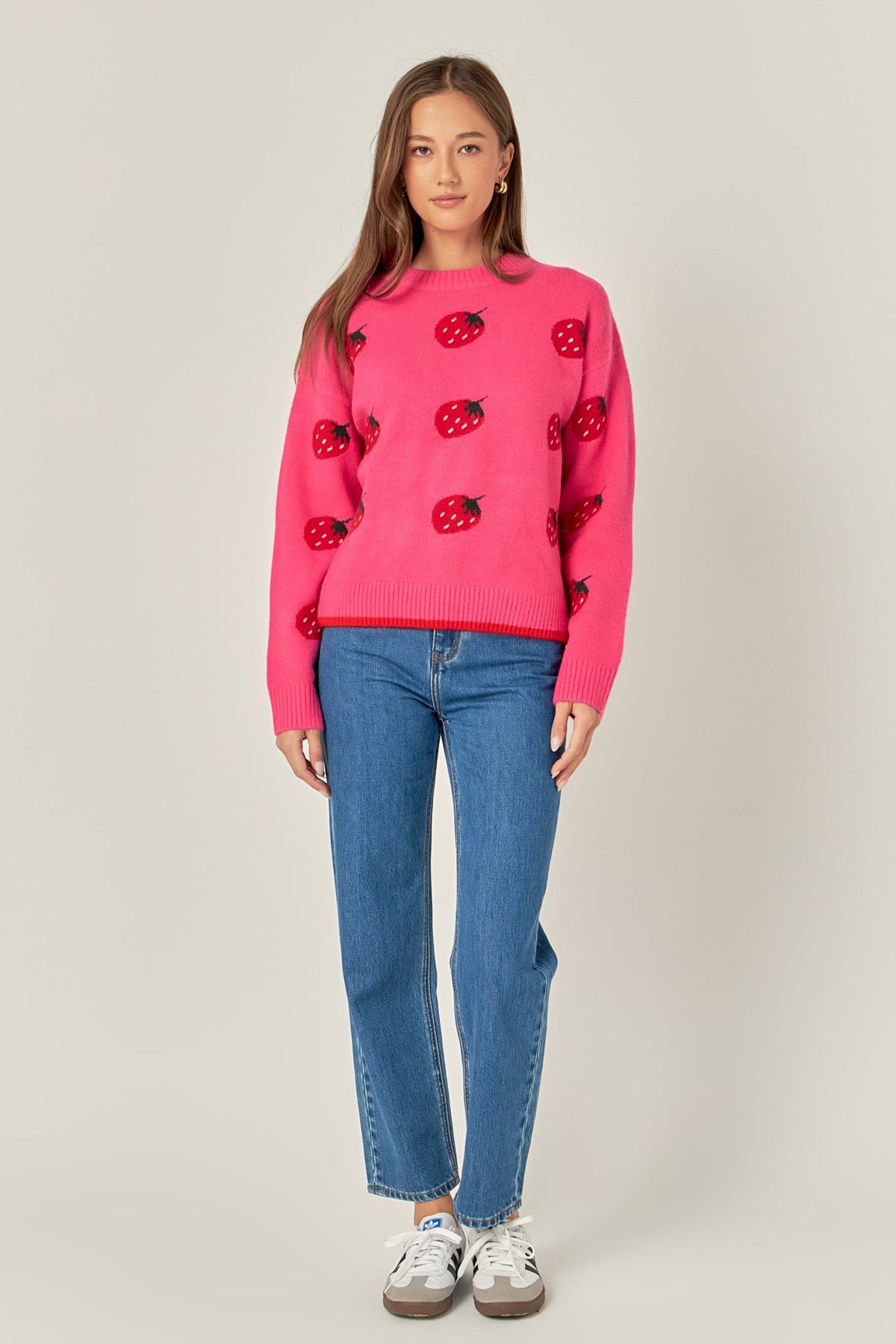 ENGLISH FACTORY - Strawberry Crew Neck Knit - SWEATERS & KNITS available at Objectrare